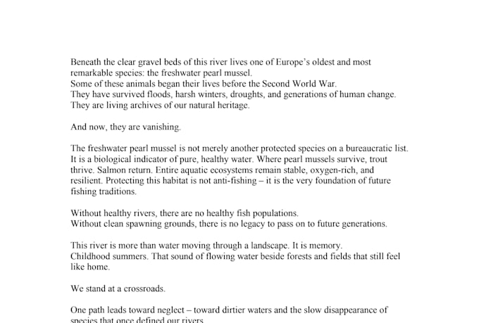 write a powerful description of your conservation or rewilding project